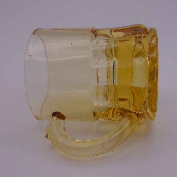 Vintage Federal Glass Yellow Glass Beer Glass with Handle Shot Glass - Picture 3 of 11